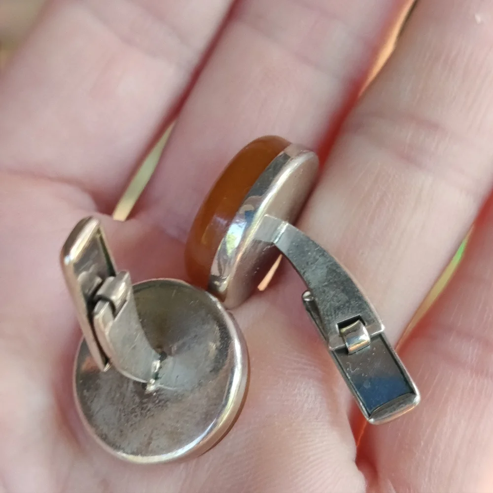 Antique Amber Cuff Links